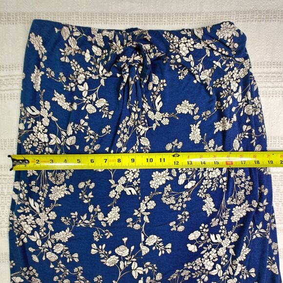 Bobeau Strapless Dark Blue Floral Comfy Dress Size M - Picture 3 of 6